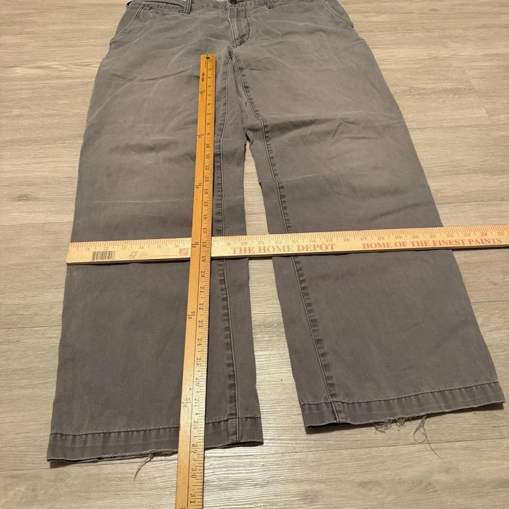 34x30 Gray Baggy Wide Leg Chino Pants Y2K Vintage